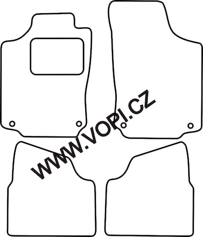 Přesné gumové koberce béžové Alfa Romeo Opel Corsa C 2004 - 2006